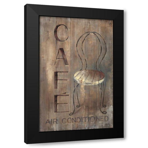 Bistro Chair Black Modern Wood Framed Art Print with Double Matting by Fisk, Arnie