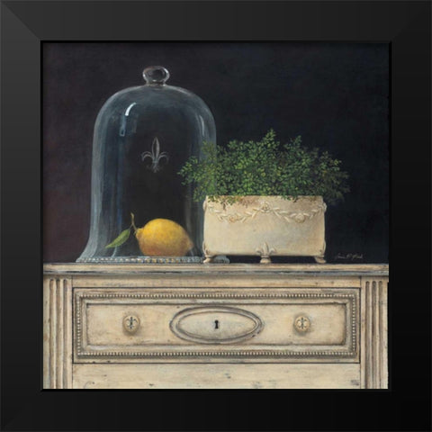 Lemon Cloche Black Modern Wood Framed Art Print by Fisk, Arnie