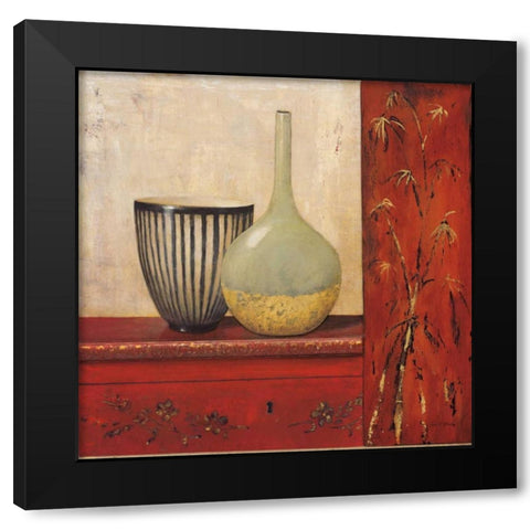 Crimson Bamboo Black Modern Wood Framed Art Print by Fisk, Arnie