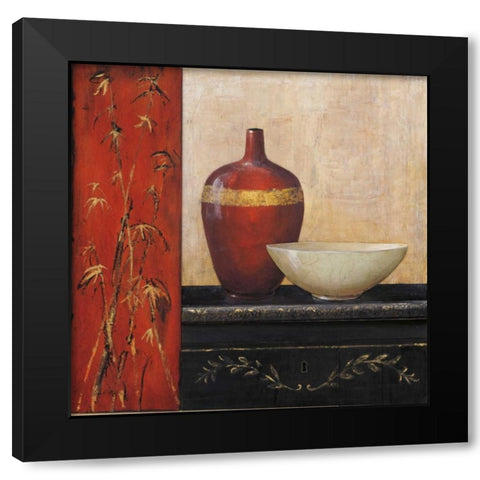 Golden Bamboo Black Modern Wood Framed Art Print with Double Matting by Fisk, Arnie
