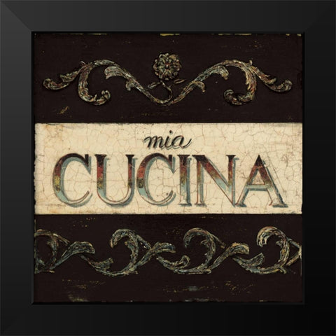 Mia Cucina Plaque Black Modern Wood Framed Art Print by Fisk, Arnie