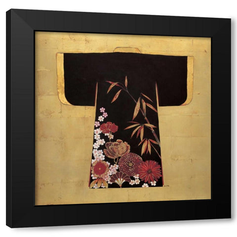 Gilded Kimono  Black Modern Wood Framed Art Print with Double Matting by Fisk, Arnie