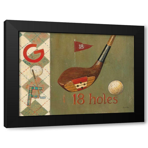 18 Holes Black Modern Wood Framed Art Print by Fisk, Arnie