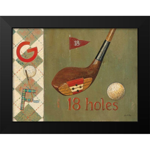 18 Holes Black Modern Wood Framed Art Print by Fisk, Arnie