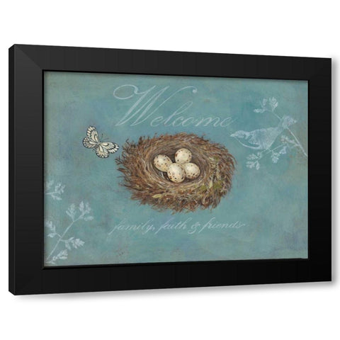 Welcome Black Modern Wood Framed Art Print by Fisk, Arnie