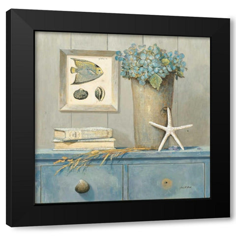 St. Tropez Botanical Black Modern Wood Framed Art Print with Double Matting by Fisk, Arnie
