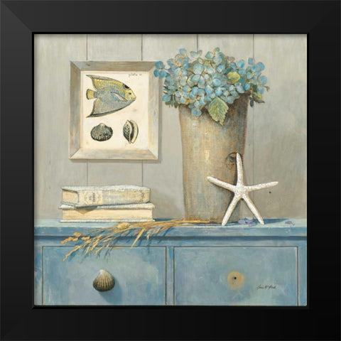 St. Tropez Botanical Black Modern Wood Framed Art Print by Fisk, Arnie