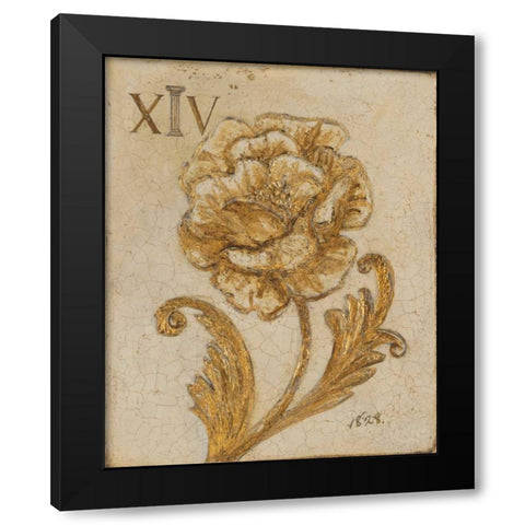 Gilded Petals Black Modern Wood Framed Art Print by Fisk, Arnie