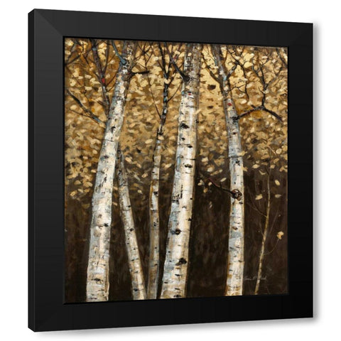 Shimmering Birches 2 Black Modern Wood Framed Art Print with Double Matting by Fisk, Arnie