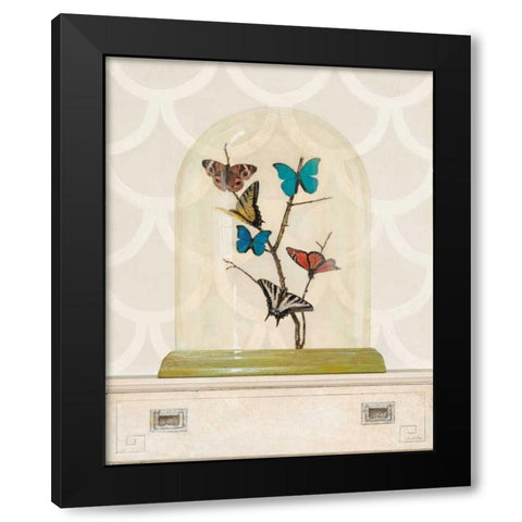 Butterfly Cloche Black Modern Wood Framed Art Print with Double Matting by Fisk, Arnie