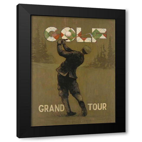 Grand Tour golf Black Modern Wood Framed Art Print by Fisk, Arnie