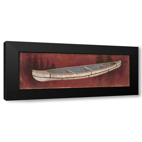 Birchbark Canoe Black Modern Wood Framed Art Print by Fisk, Arnie