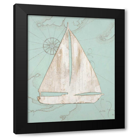 Coastal Sailboat  Black Modern Wood Framed Art Print by Fisk, Arnie