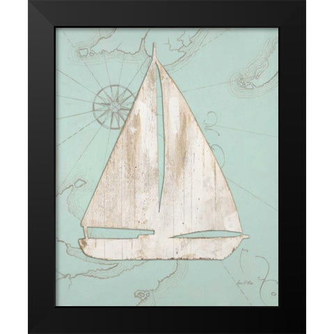 Coastal Sailboat  Black Modern Wood Framed Art Print by Fisk, Arnie