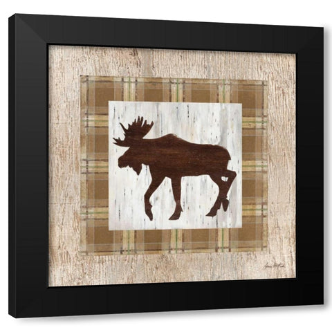 Wandering Moose Black Modern Wood Framed Art Print with Double Matting by Fisk, Arnie