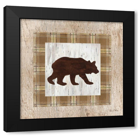 Searching Bear Black Modern Wood Framed Art Print by Fisk, Arnie