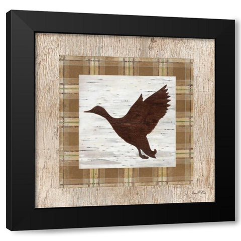 Flying Duck Black Modern Wood Framed Art Print with Double Matting by Fisk, Arnie