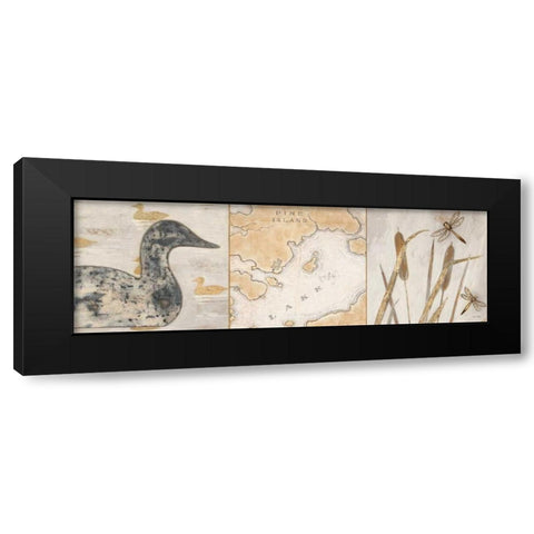 Rustic Lake Panel Black Modern Wood Framed Art Print with Double Matting by Fisk, Arnie
