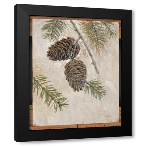 Rustic Pine Cones Black Modern Wood Framed Art Print by Fisk, Arnie