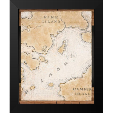 Rustic Map Black Modern Wood Framed Art Print by Fisk, Arnie