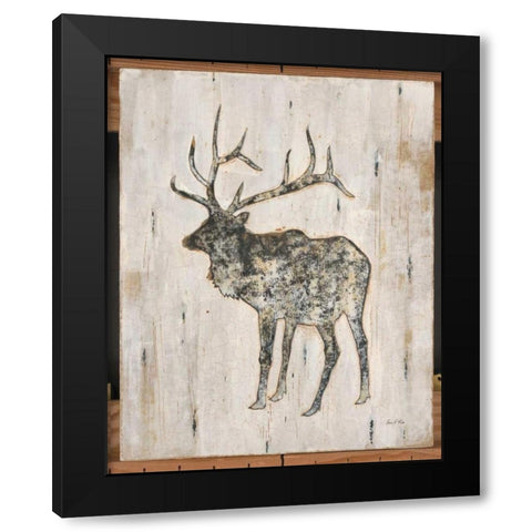 Rustic Elk Black Modern Wood Framed Art Print with Double Matting by Fisk, Arnie