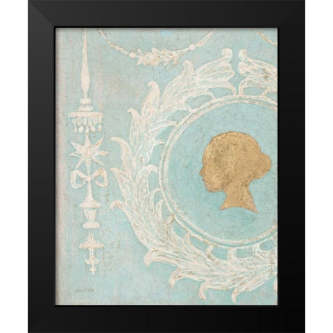 Tiffany Cameo Black Modern Wood Framed Art Print by Fisk, Arnie