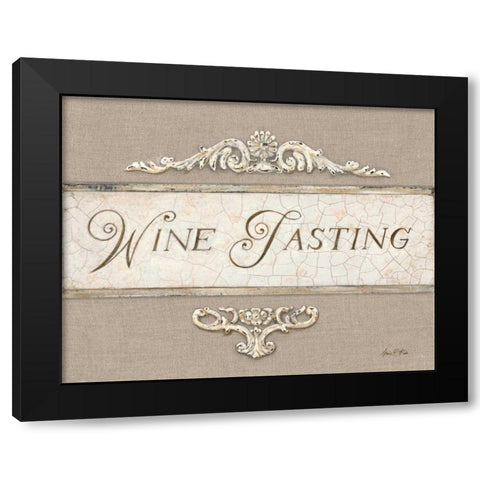 Linen Wine Tasting  Black Modern Wood Framed Art Print with Double Matting by Fisk, Arnie