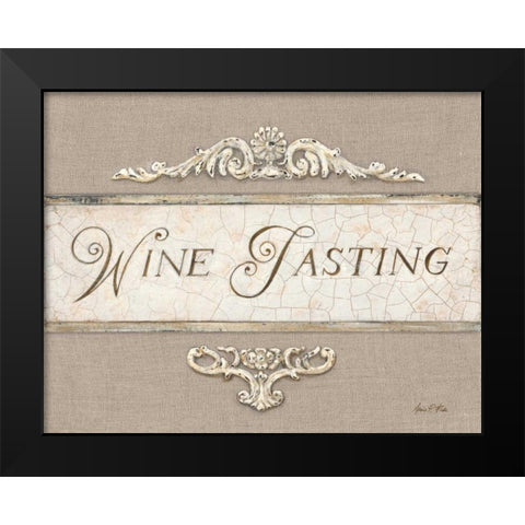 Linen Wine Tasting  Black Modern Wood Framed Art Print by Fisk, Arnie