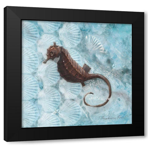 Seahorse Fossil Black Modern Wood Framed Art Print by Fisk, Arnie
