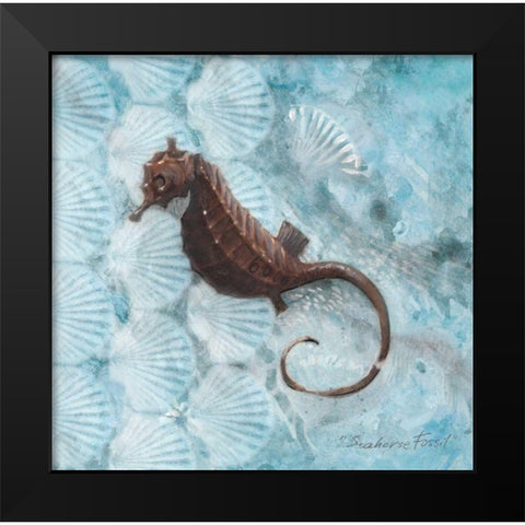 Seahorse Fossil Black Modern Wood Framed Art Print by Fisk, Arnie