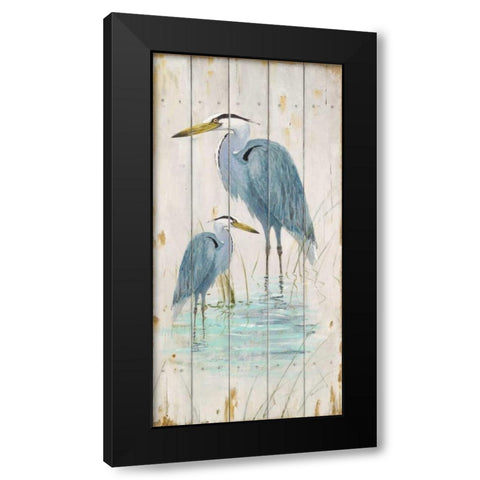 Blue Heron Duo Black Modern Wood Framed Art Print by Fisk, Arnie