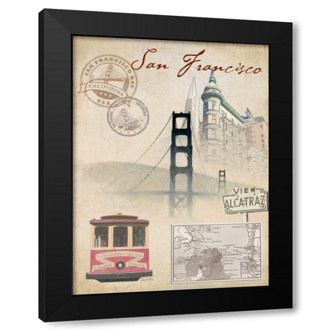 Travel San Francisco Black Modern Wood Framed Art Print with Double Matting by FISK, Arnie