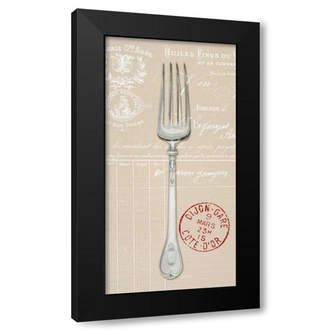 Engraved Fork Black Modern Wood Framed Art Print with Double Matting by Fisk, Arnie