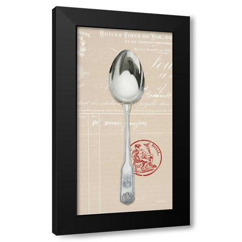 Engrave Spoon Black Modern Wood Framed Art Print by Fisk, Arnie