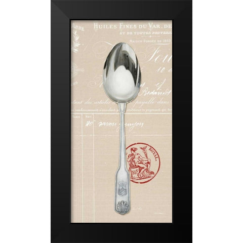 Engrave Spoon Black Modern Wood Framed Art Print by Fisk, Arnie
