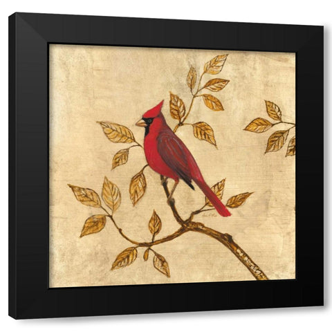 Golden Cardinal Black Modern Wood Framed Art Print by Fisk, Arnie