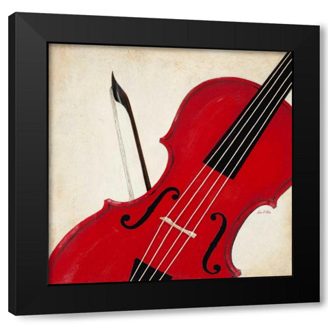 Violin Play Black Modern Wood Framed Art Print with Double Matting by Fisk, Arnie