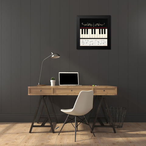 Piano Play Black Modern Wood Framed Art Print by Fisk, Arnie