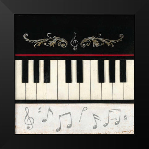Piano Play Black Modern Wood Framed Art Print by Fisk, Arnie