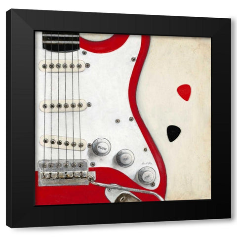 Guitar Play Black Modern Wood Framed Art Print by Fisk, Arnie