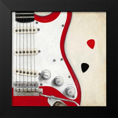 Guitar Play Black Modern Wood Framed Art Print by Fisk, Arnie