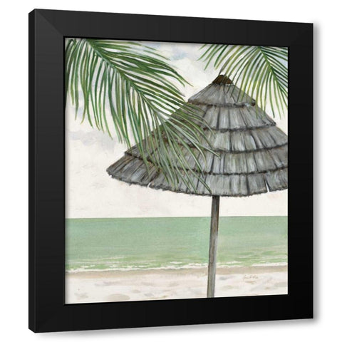 Seaside Palapa Black Modern Wood Framed Art Print with Double Matting by FISK, Arnie