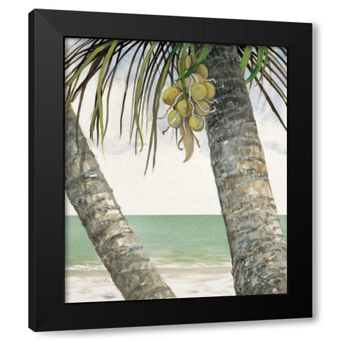 Seaside Coconuts Black Modern Wood Framed Art Print with Double Matting by FISK, Arnie