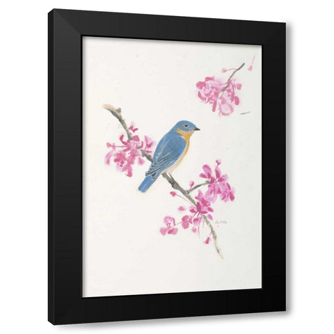 Bird in Blue Black Modern Wood Framed Art Print with Double Matting by FISK, Arnie