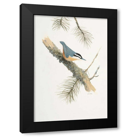 Bird in Grey Black Modern Wood Framed Art Print with Double Matting by FISK, Arnie