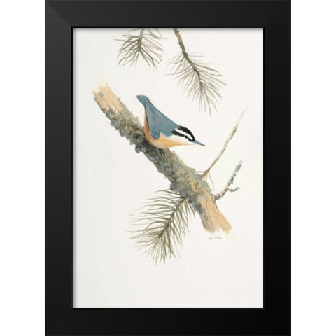 Bird in Grey Black Modern Wood Framed Art Print by FISK, Arnie