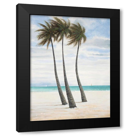 Breezy Palm 2 Black Modern Wood Framed Art Print with Double Matting by FISK, Arnie