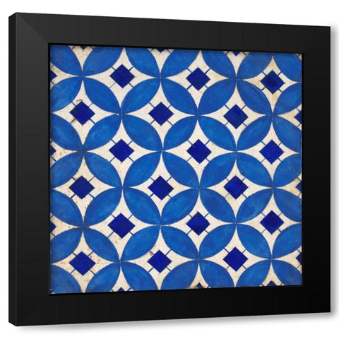 Lapis Inlaid Tile Black Modern Wood Framed Art Print with Double Matting by Fisk, Arnie