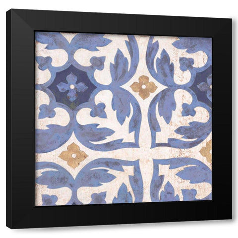 Florentine Summer Tile 1 Black Modern Wood Framed Art Print by Fisk, Arnie