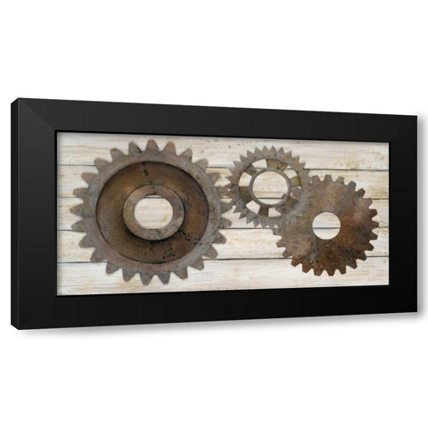 Industrial Chic Elements Black Modern Wood Framed Art Print with Double Matting by Fisk, Arnie